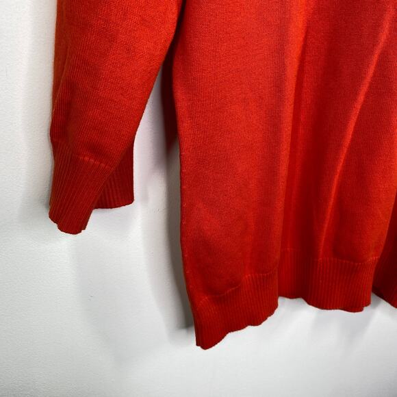 Lands' End Womens Tunic Sweater Size M Red 3/4 Sleeve Cotton Stretch Casual - Picture 3 of 8